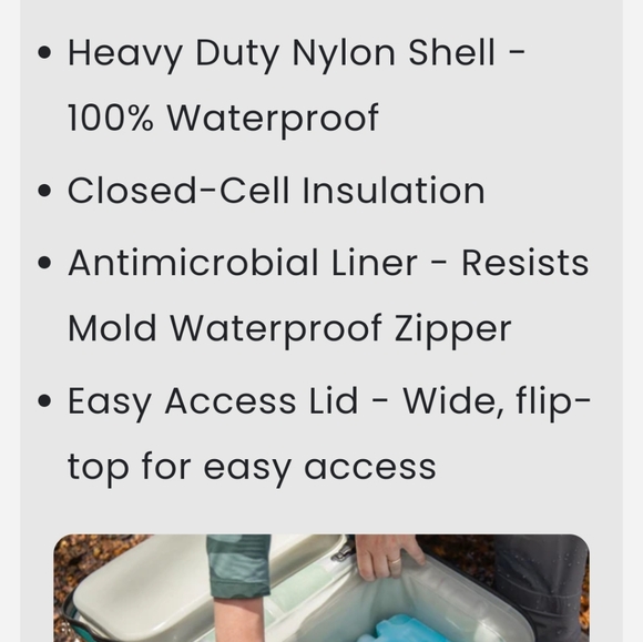 Large gray green insulated cooler can summer USIC new soft pack 40 can bag strap - Picture 11 of 11